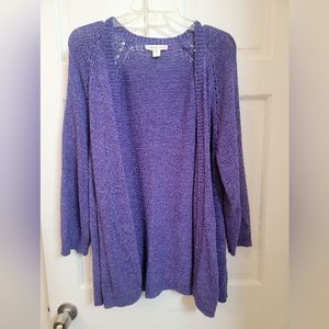 Coldwater Creek Ladies plus size purple cardigan sweater size 1x